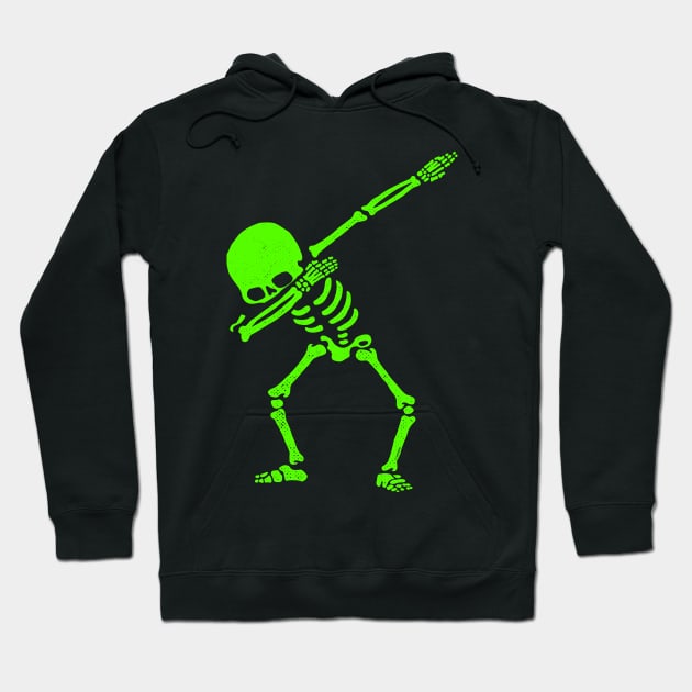 Dabbing Skeleton Green Hoodie by vo_maria